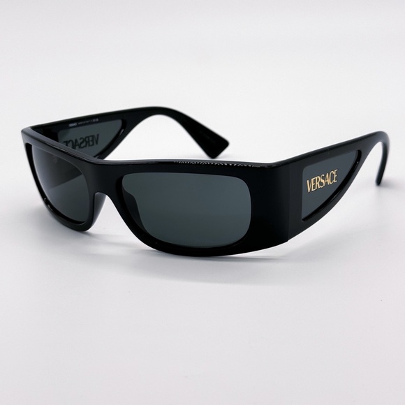 NEW VERSACE VE4482 GB187 BLACK GREY MOD 4482 GB1/87 SHIELD UNISEX SUNGLASSES - Picture 2 of 10